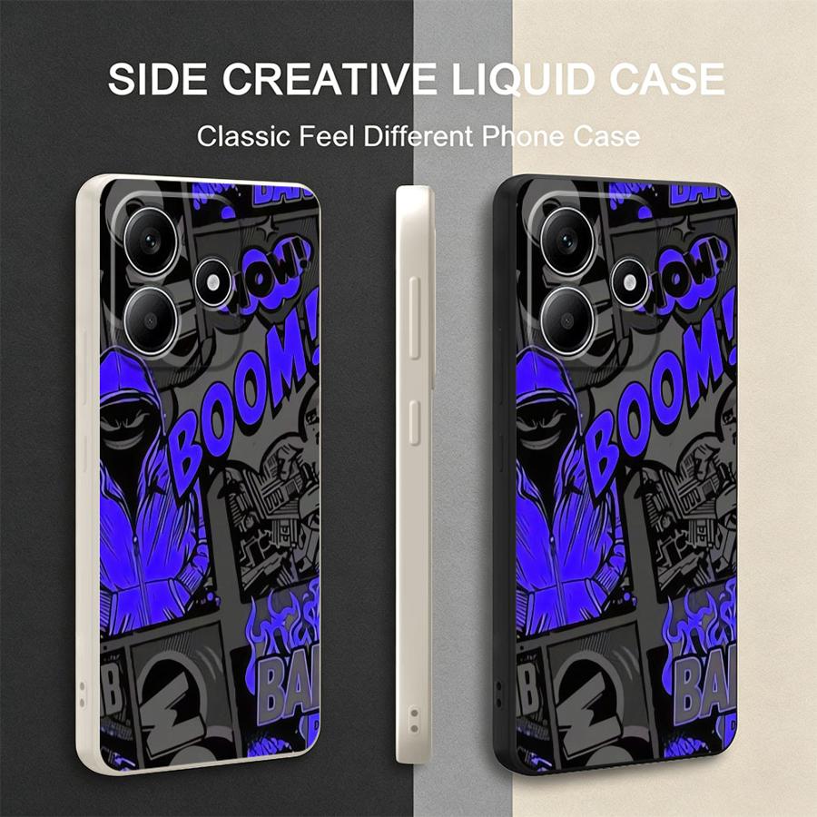 Lanyard Anime Logo - Graffiti Blue Comic Print Case for