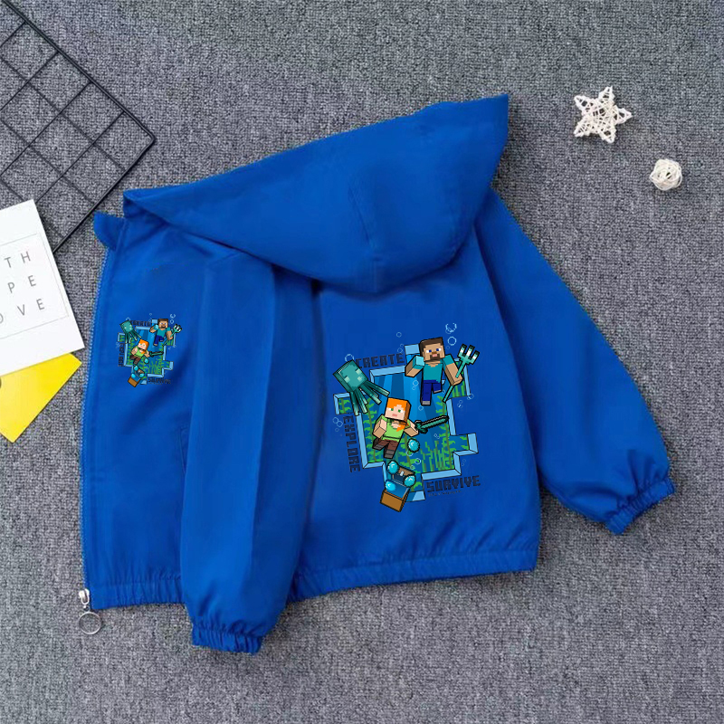 Minec Rafted Jacket Game Theme - Windbreaker Anime Merchandise ulasan dan harga