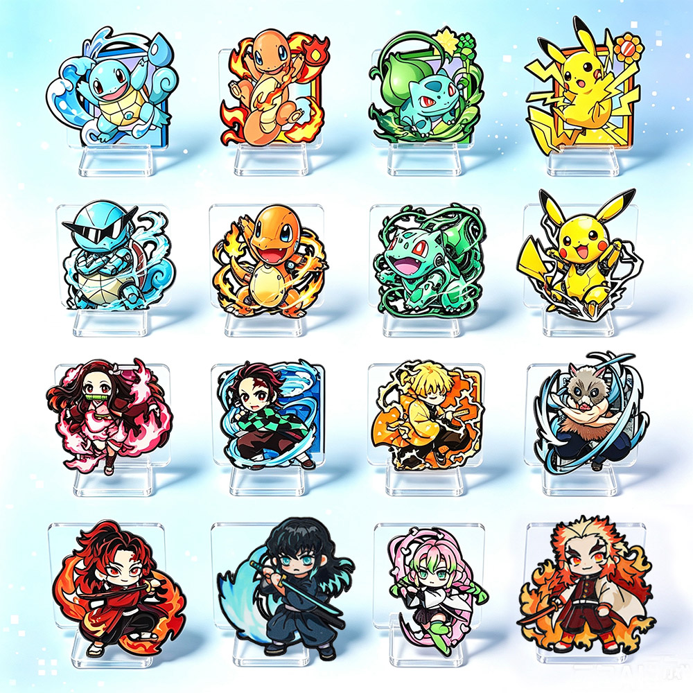 8Pcs Anime Pokemon & Demon Sla - Enamel Pin Set ulasan dan harga