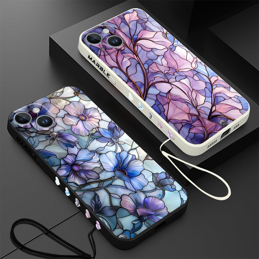 Flower Marble Phone Case for i - Lanyard Anime Logo ulasan dan harga