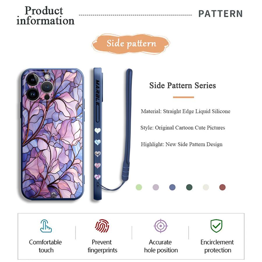 Flower Marble Phone Case for i - Lanyard Anime Logo ulasan dan harga