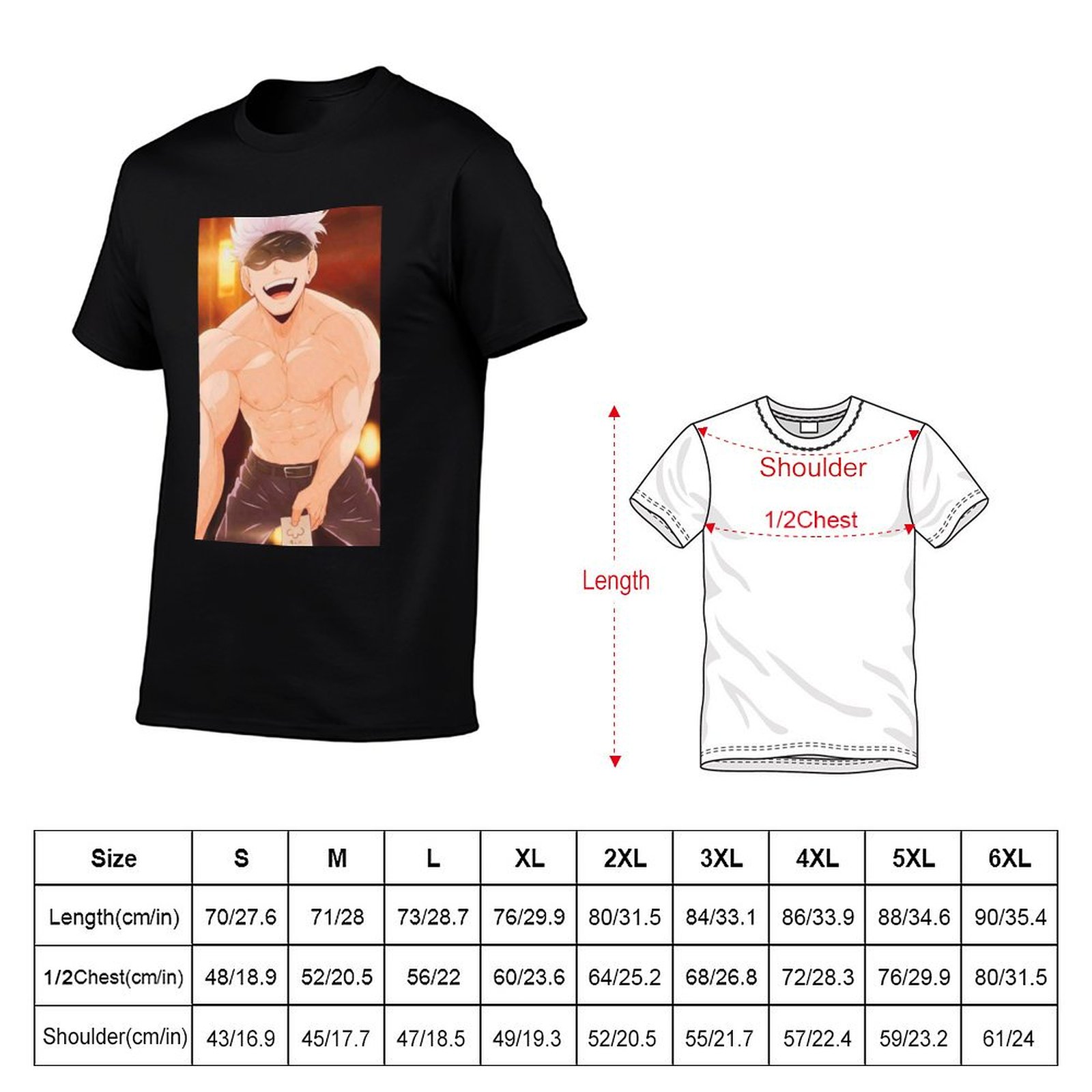 Gojo Satoru Merchandise T-Shir - Anime Merchandise For Men ulasan dan harga