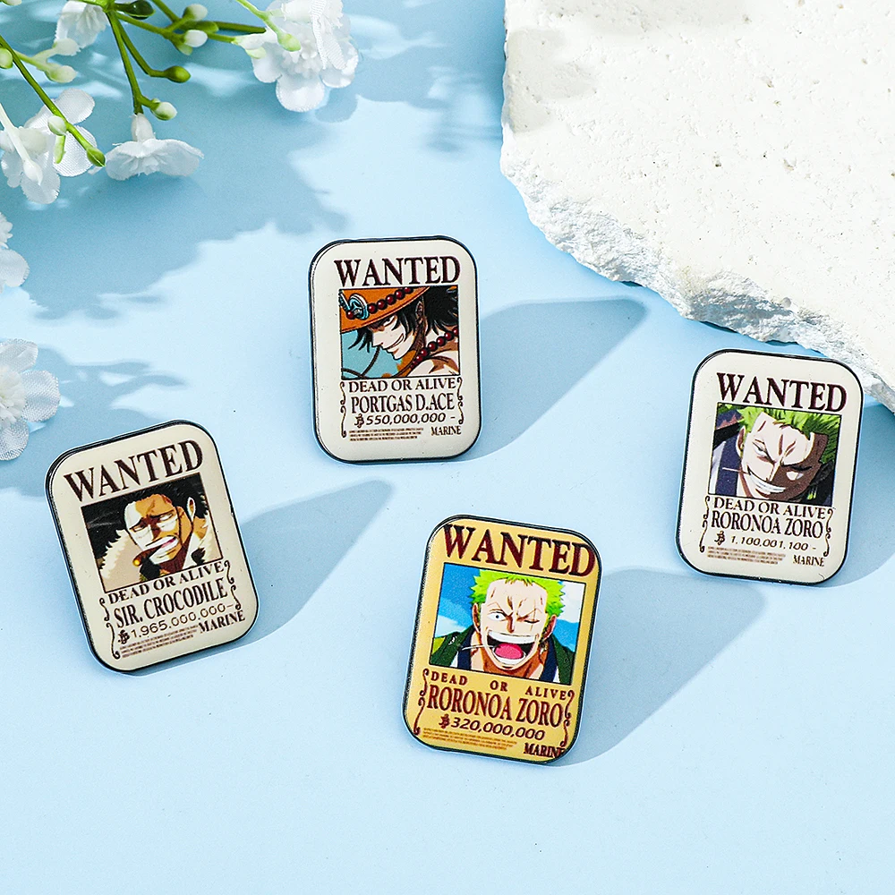 4 Pcs ONE PIECE Cartoon Anime  - Enamel Pin Set ulasan dan harga