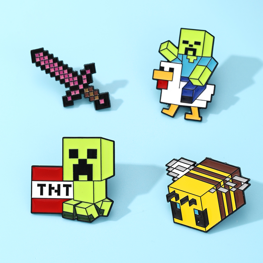 4pcs Cute Baby Zombie Chicken  - Enamel Pin Set ulasan dan harga
