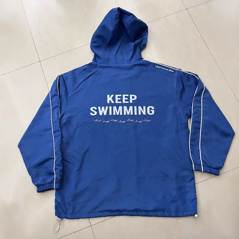 Kpop Keep Swimming Print Zippe - Windbreaker Anime Merchandise ulasan dan harga