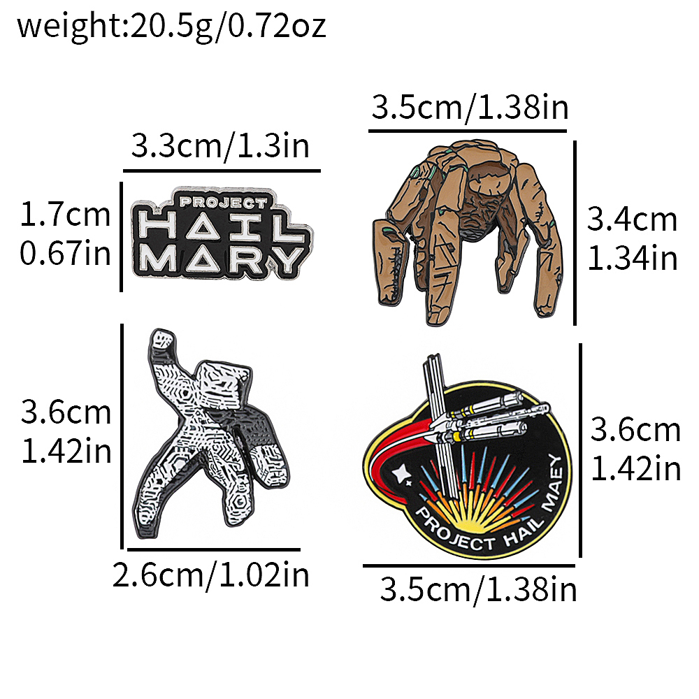 4pc Sci-Fi Enamel Pin Set Proj - Enamel Pin Set ulasan dan harga