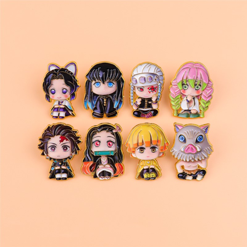 Cute Q Version Kimono Cartoon  - Enamel Pin Set ulasan dan harga