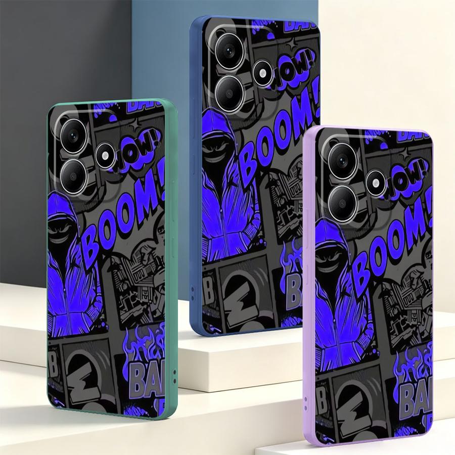 Graffiti Blue Comic Print Case - Lanyard Anime Logo ulasan dan harga